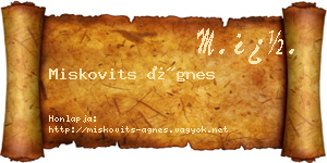 Miskovits Ágnes névjegykártya