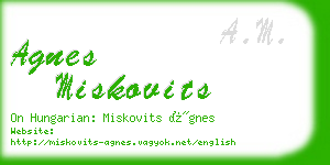 agnes miskovits business card